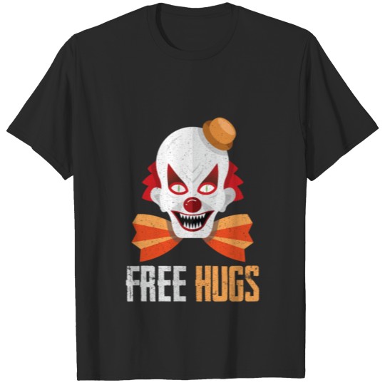 Free Hugs Creepy Scary Clown Halloween Gift T-shirt