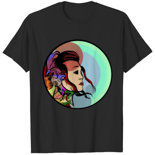 Discover Tattooed woman with dragon T-shirt