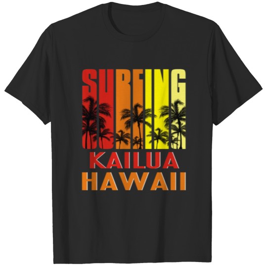 Discover Surfing Kailua Hawaii TShirt Retro Surfer Tee Big T-shirt