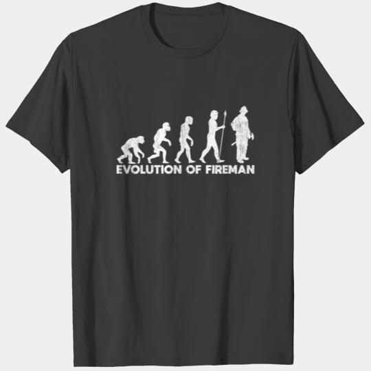 Evolution Firefighter gift christmas hero T-shirt