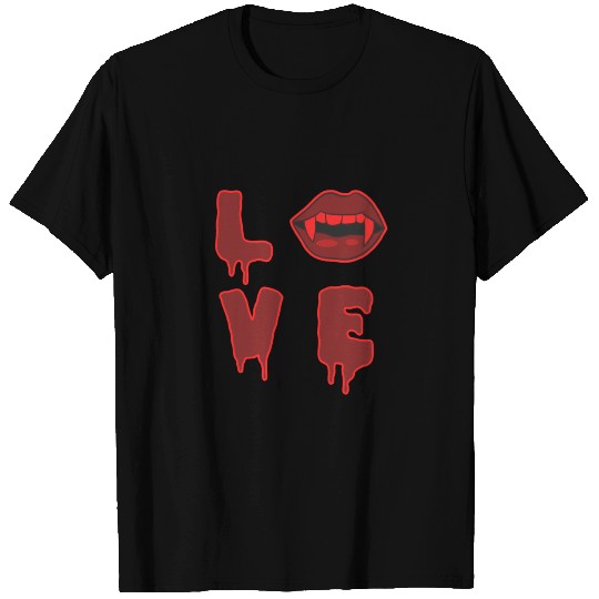 Sexy Love Halloween vampire lips blood T-shirt