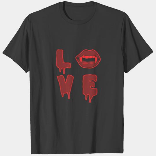 Sexy Love Halloween vampire lips blood T-shirt