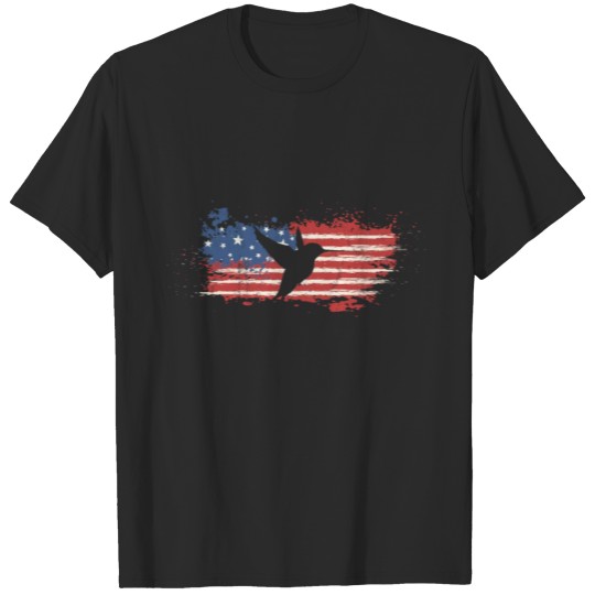 Discover American Flag With Hummingbird Colibri Vintage T-shirt