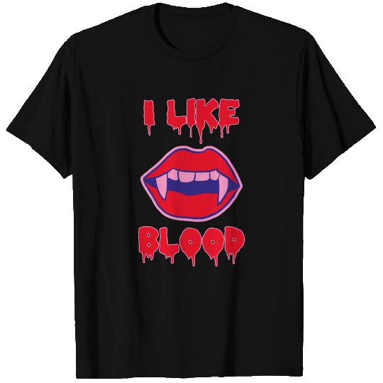 Sexy Halloween vampire lips I like blood T-shirt