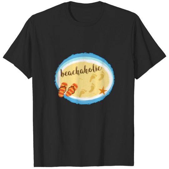 Discover Beach Lover Beachaholic Flip Flops T-shirt