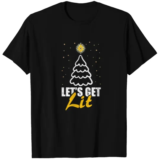 Lets Get Lit Christmas Funny Christmas Gift T-shirt