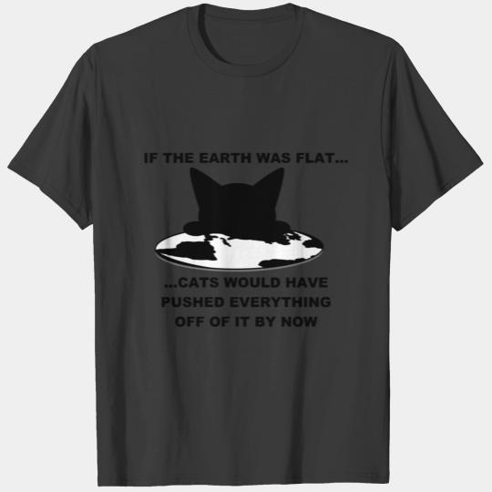 Flat earth kitty cat T-shirt