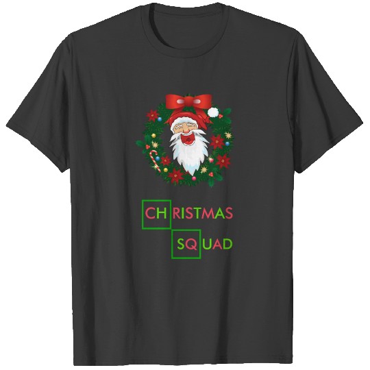 Christmas Squad with Christmas Wreath T-shirt