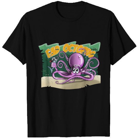 Bad Octopus, big bad Octopus with a white shark T-shirt
