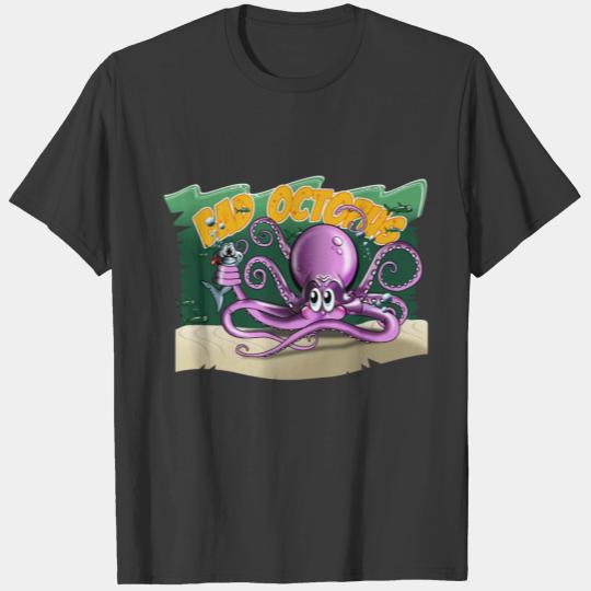 Bad Octopus, big bad Octopus with a white shark T-shirt