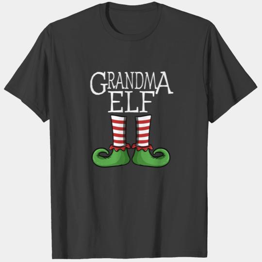 GrandMa Elf Xmas Christmas Costume Family Design T-shirt