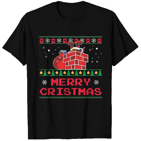 Santa Claus Fireplace Gift Christmas T-shirt