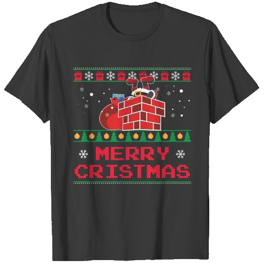 Santa Claus Fireplace Gift Christmas T-shirt