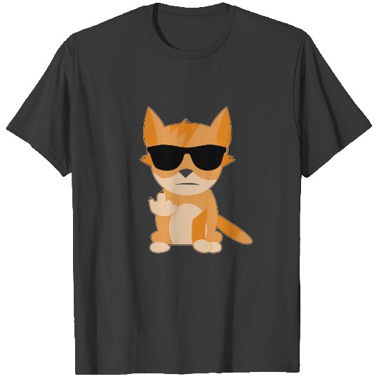 Cool cat middle finger wanker cats gift T-shirt