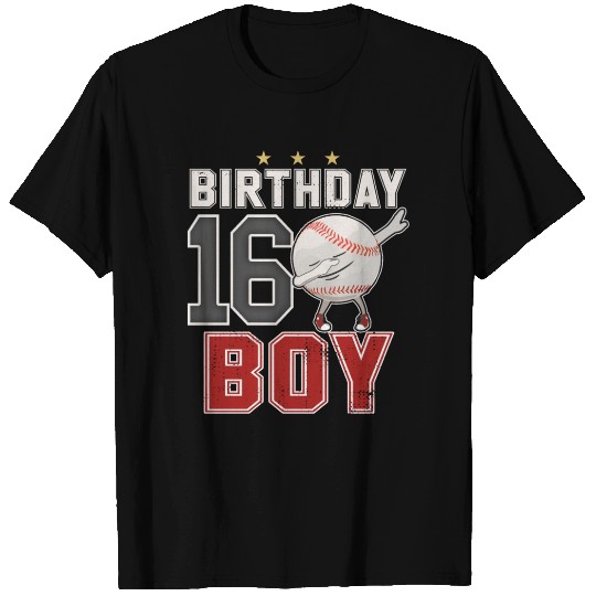 dabbing baseball bday boy high 16 T-shirt