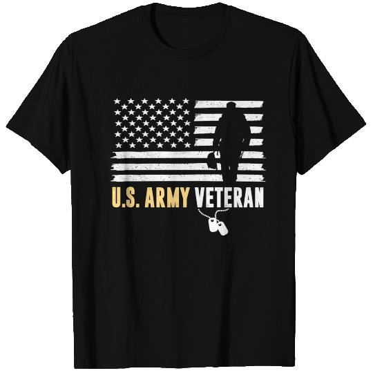 US ARMY VETERAN - Distressed American Flag Gift T-shirt