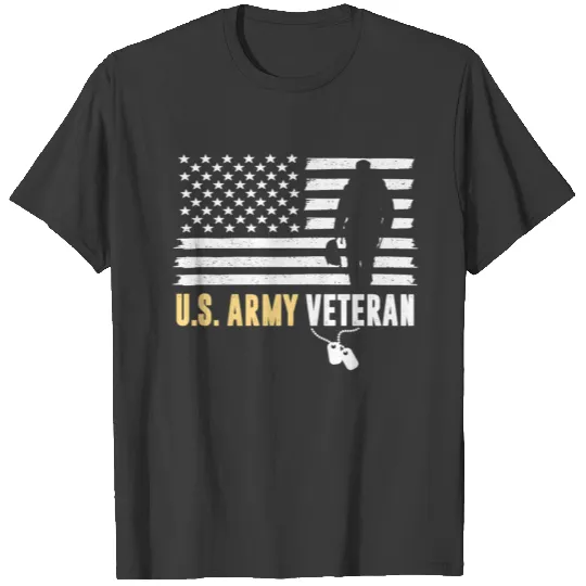 US ARMY VETERAN - Distressed American Flag Gift T-shirt