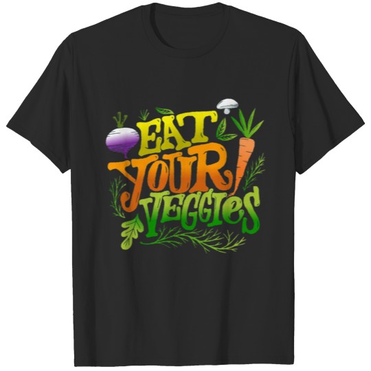 Discover Eat Your Veggies Lettering T-shirt