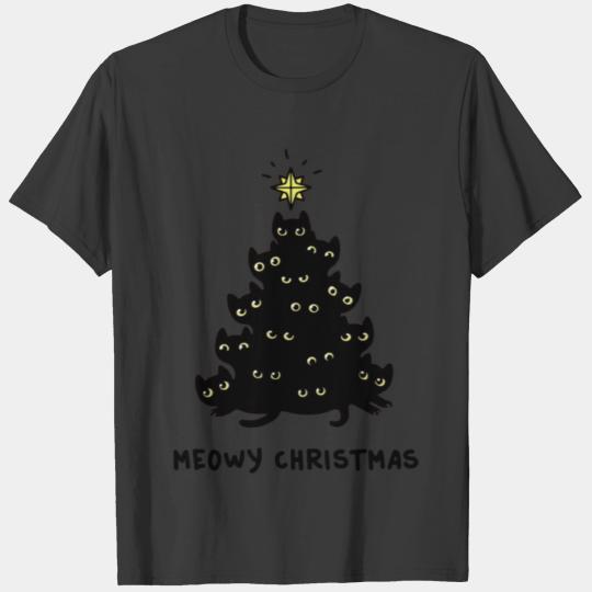 cat meowy christmas T-shirt