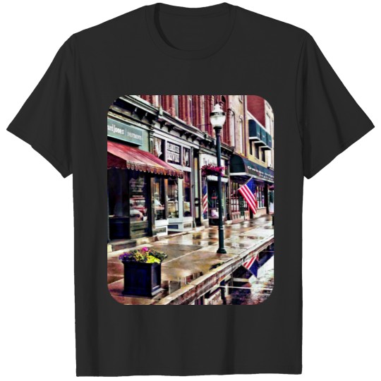 Discover Owego NY - American Flag and Reflections T-shirt