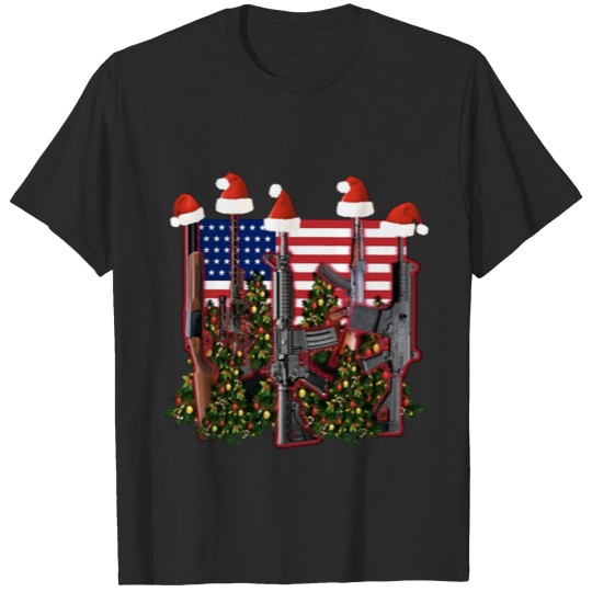 Discover merry christmas gift for men women december gun T-shirt