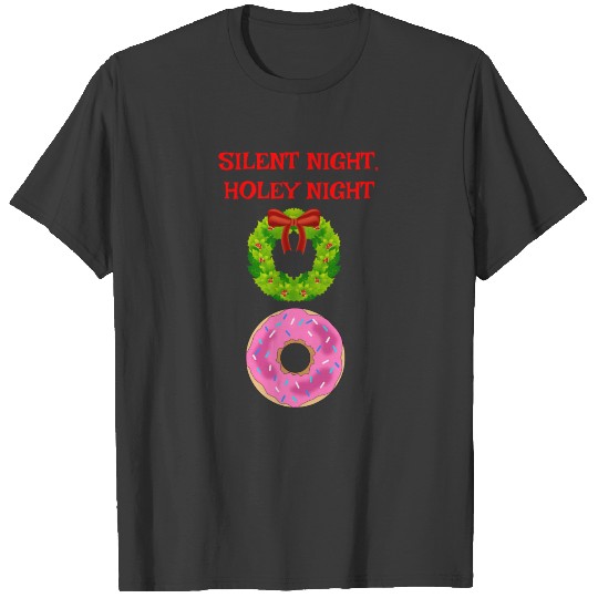 Funny Donut Christmas Wreath Tee T-shirt