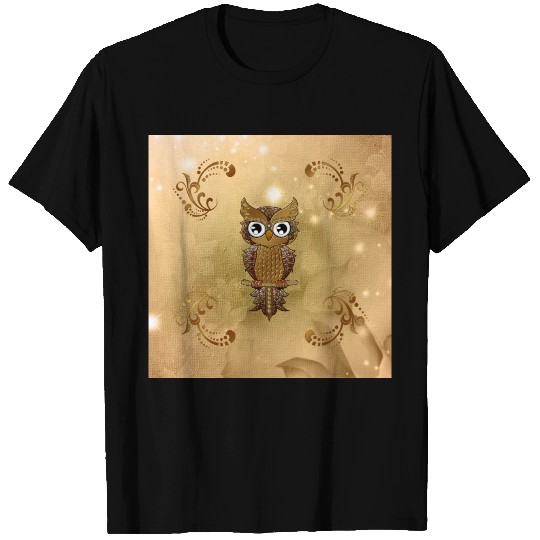 Awesome cute golden steampunk owl T-shirt