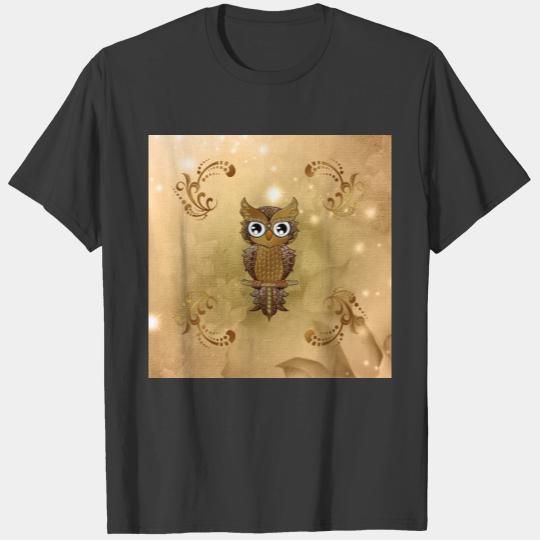 Awesome cute golden steampunk owl T-shirt