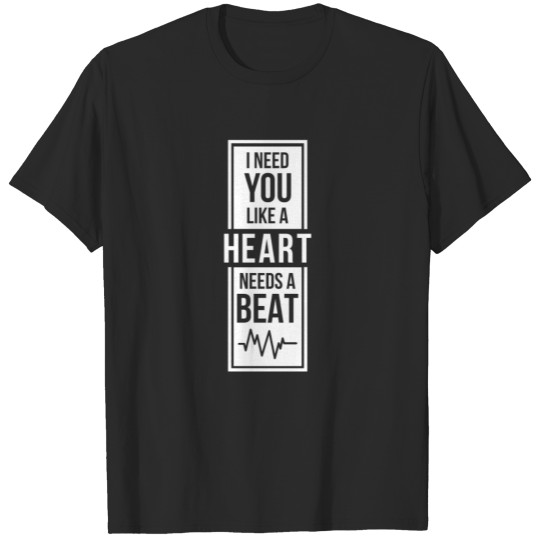 Discover heartbeat heart love gift idea white T-shirt