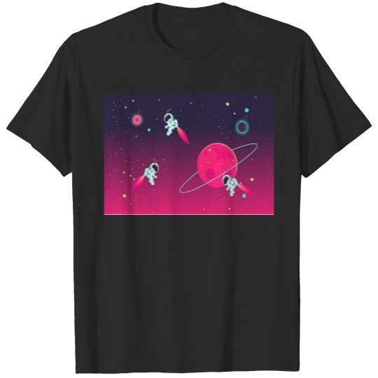 Discover Three People in space T-shirt