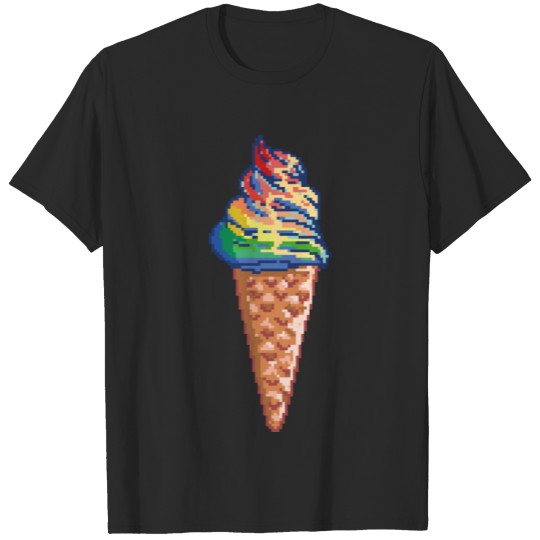 Unicorn Rainbow Ice Cream, 80's pixel game graphic T-shirt