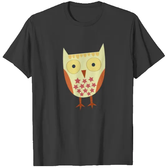 Yellow Owl Bird Art T-shirt