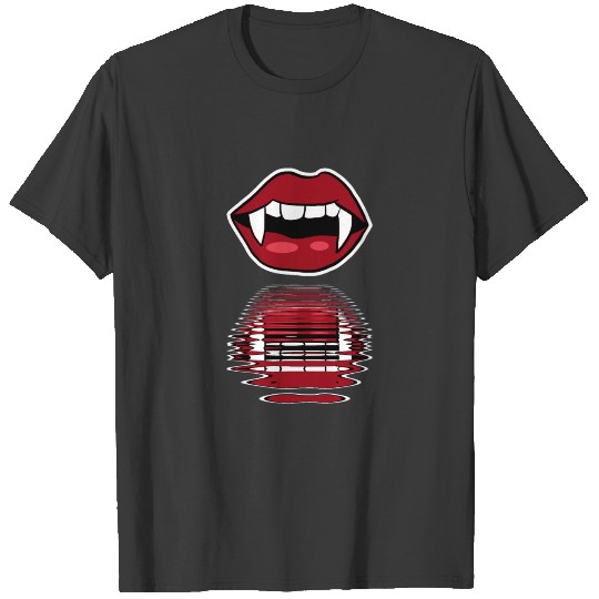 Discover Sexy Halloween vampire lips blood kiss T-shirt