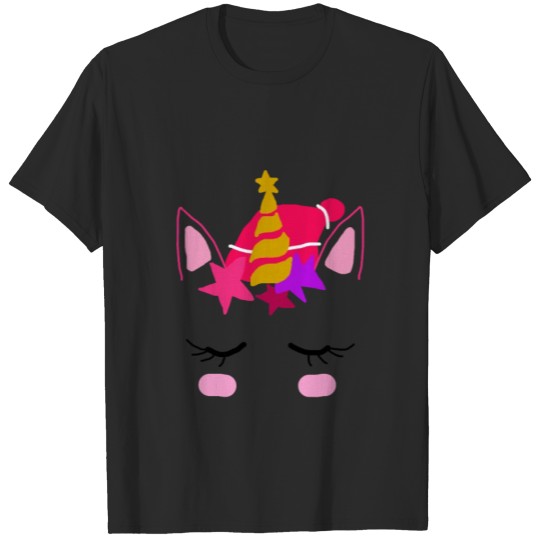 Discover Unicorn Santa Horse Fantasy Christmas Stars Gift T-shirt