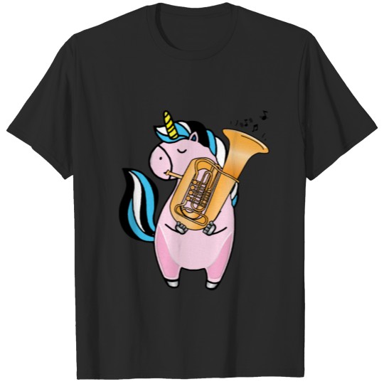 Discover Funny Unicorn plays Tuba instrument Gift T-shirt