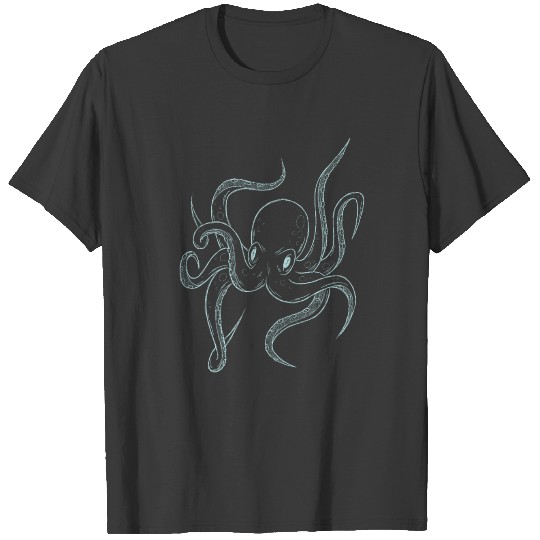 Kraken Octopus Artwork Ocean Seaside Sealover Gift T-shirt