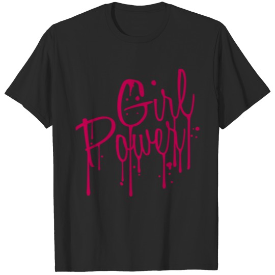 Discover graffiti drop paint spray stamp girl power text T-shirt