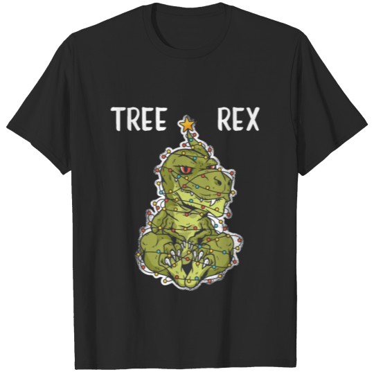 Discover Tree Rex Funny Christmas Dinosaur T-shirt