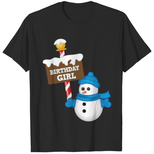 Discover Christmas Snowman Birthday Girl Gift T-shirt