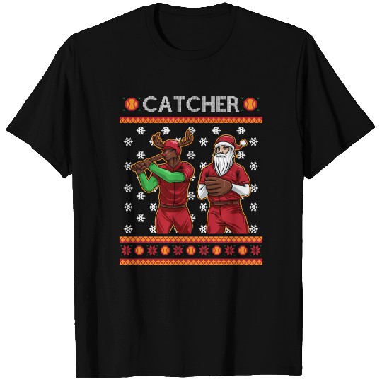 Catcher baseball Christmas Ugly Sweater T-shirt