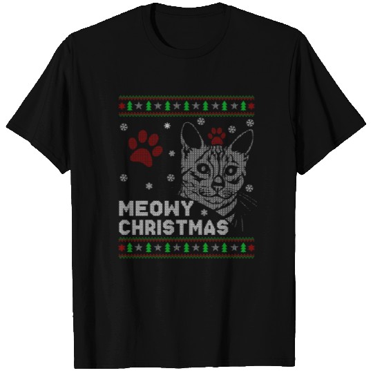 CAT Christmas Meowy Christmas T-shirt