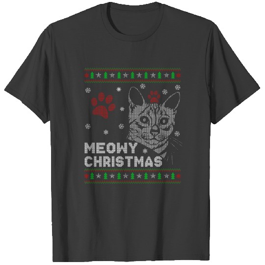 CAT Christmas Meowy Christmas T-shirt