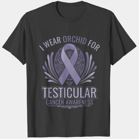 i wear orchid for testicular cancer awareness T-shirt