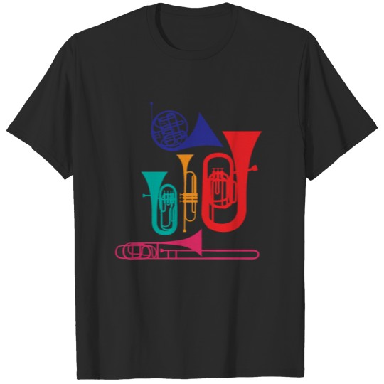 Colorful Wind Musical Instrument Musician Player T-shirt