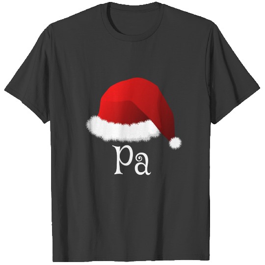 Pa Christmas Santa Hat Design Matching Family T-shirt
