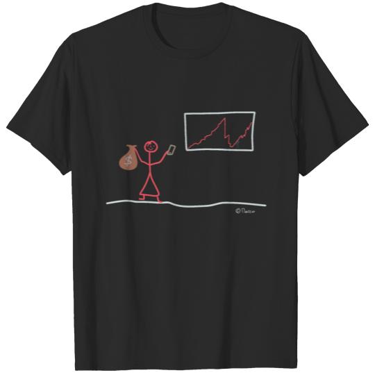 Discover Trading stick figure, stock exchange girl woman T-shirt