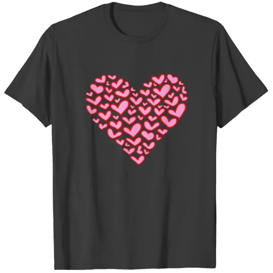 Cute Romantic Red Pink Valentine Heart T-shirt