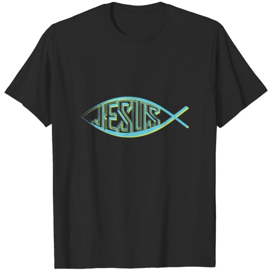Jesus Christus Fisch Symbol Religion Geschenk T-shirt