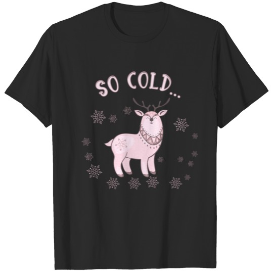Discover Christmas reindeer so cold Christmas T-shirt