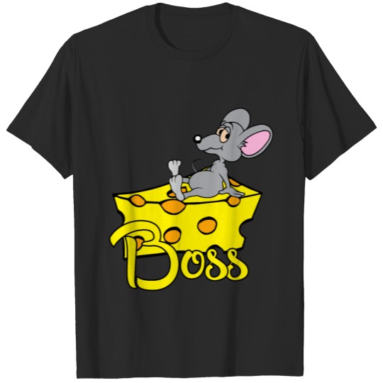 Discover Boss Mouse Rat sitting on Cheese T-shirt